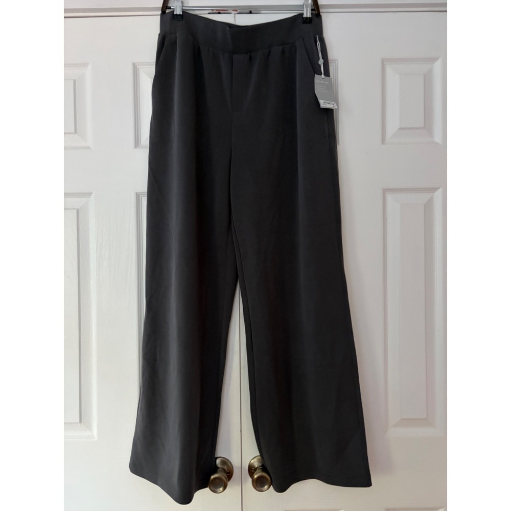 Zella Ultra Soft Scuba Wide Leg Pants Grey Forged NR502217MI L New